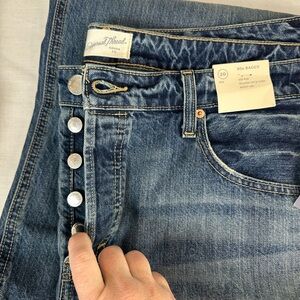 Women’s Button Down 90s Baggy Blue Jeans -20